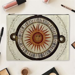 Ancient Aztec Sun Calendar 1790 Vintage Drawing Cosmetic Bag (xl)