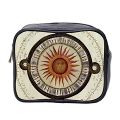 Ancient Aztec Sun Calendar 1790 Vintage Drawing Mini Toiletries Bag 2-side