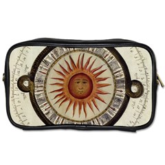 Ancient Aztec Sun Calendar 1790 Vintage Drawing Toiletries Bags