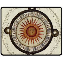 Ancient Aztec Sun Calendar 1790 Vintage Drawing Fleece Blanket (medium)  by yoursparklingshop