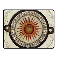 Ancient Aztec Sun Calendar 1790 Vintage Drawing Fleece Blanket (small) by yoursparklingshop