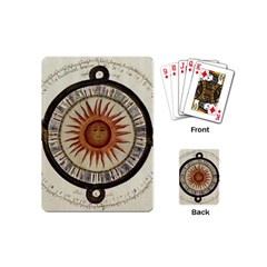 Ancient Aztec Sun Calendar 1790 Vintage Drawing Playing Cards (mini)  by yoursparklingshop