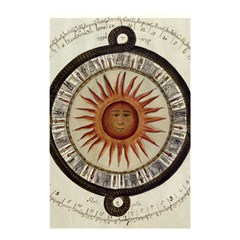 Ancient Aztec Sun Calendar 1790 Vintage Drawing Shower Curtain 48  X 72  (small)  by yoursparklingshop