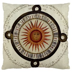 Ancient Aztec Sun Calendar 1790 Vintage Drawing Large Cushion Case (two Sides)