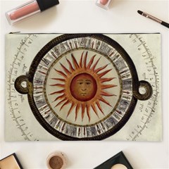 Ancient Aztec Sun Calendar 1790 Vintage Drawing Cosmetic Bag (xxl) 