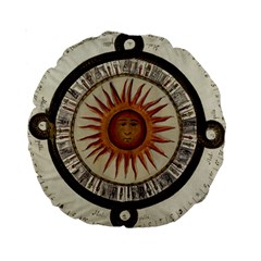 Ancient Aztec Sun Calendar 1790 Vintage Drawing Standard 15  Premium Round Cushions