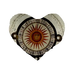 Ancient Aztec Sun Calendar 1790 Vintage Drawing Standard 16  Premium Heart Shape Cushions by yoursparklingshop