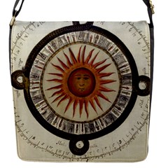 Ancient Aztec Sun Calendar 1790 Vintage Drawing Flap Messenger Bag (s)