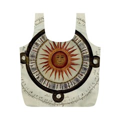 Ancient Aztec Sun Calendar 1790 Vintage Drawing Full Print Recycle Bags (m) 