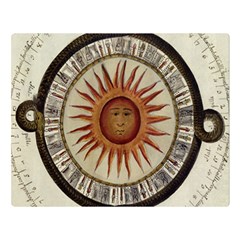 Ancient Aztec Sun Calendar 1790 Vintage Drawing Double Sided Flano Blanket (large)  by yoursparklingshop