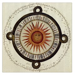 Ancient Aztec Sun Calendar 1790 Vintage Drawing Large Satin Scarf (square) by yoursparklingshop