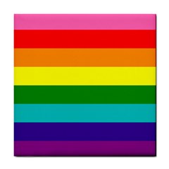 Colorful Stripes Lgbt Rainbow Flag Tile Coasters by yoursparklingshop