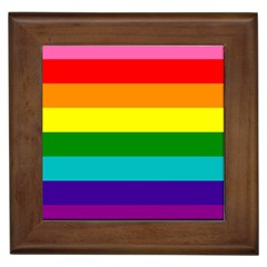 Colorful Stripes Lgbt Rainbow Flag Framed Tiles