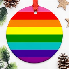 Colorful Stripes Lgbt Rainbow Flag Ornament (round) 