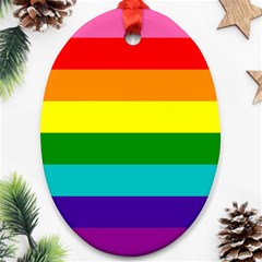 Colorful Stripes Lgbt Rainbow Flag Ornament (oval) 