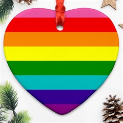 Colorful Stripes Lgbt Rainbow Flag Ornament (heart) 