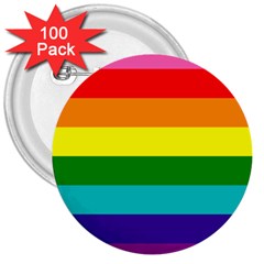 Colorful Stripes Lgbt Rainbow Flag 3  Buttons (100 Pack)  by yoursparklingshop