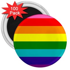 Colorful Stripes Lgbt Rainbow Flag 3  Magnets (100 Pack) by yoursparklingshop