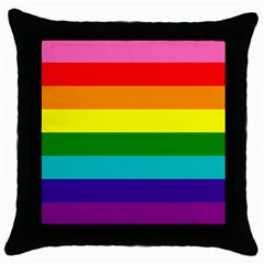 Colorful Stripes Lgbt Rainbow Flag Throw Pillow Case (black)