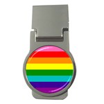 Colorful Stripes Lgbt Rainbow Flag Money Clips (Round)  Front