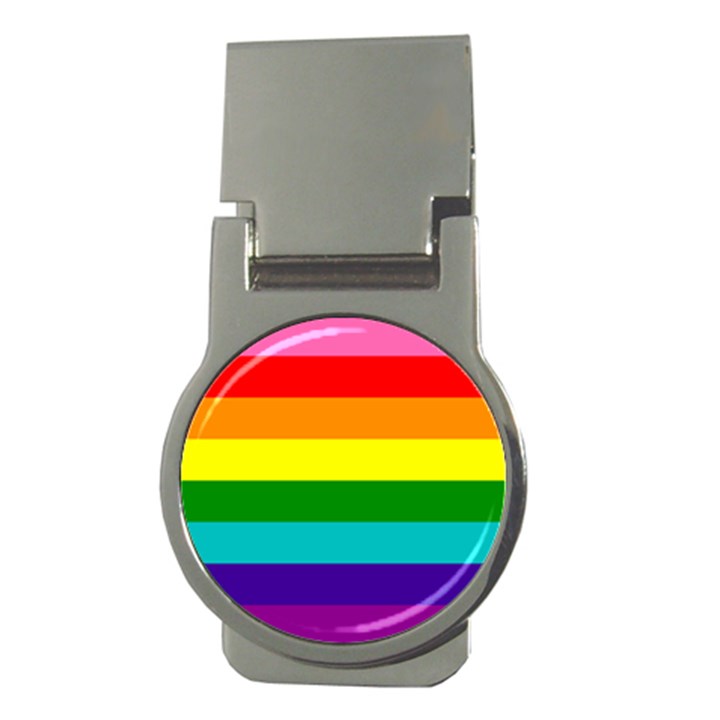 Colorful Stripes Lgbt Rainbow Flag Money Clips (Round) 