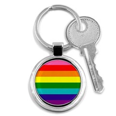 Colorful Stripes Lgbt Rainbow Flag Key Chains (round)  by yoursparklingshop