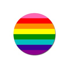 Colorful Stripes Lgbt Rainbow Flag Magnet 3  (round) by yoursparklingshop