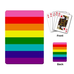 Colorful Stripes Lgbt Rainbow Flag Playing Card by yoursparklingshop