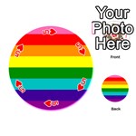 Colorful Stripes Lgbt Rainbow Flag Playing Cards 54 (Round)  Front - Heart5