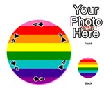 Colorful Stripes Lgbt Rainbow Flag Playing Cards 54 (Round)  Front - Spade4