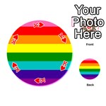 Colorful Stripes Lgbt Rainbow Flag Playing Cards 54 (Round)  Front - HeartK