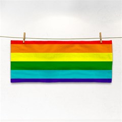 Colorful Stripes Lgbt Rainbow Flag Hand Towel by yoursparklingshop