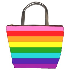 Colorful Stripes Lgbt Rainbow Flag Bucket Bags by yoursparklingshop