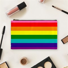 Colorful Stripes Lgbt Rainbow Flag Cosmetic Bag (medium) 