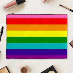 Colorful Stripes Lgbt Rainbow Flag Cosmetic Bag (xl) by yoursparklingshop