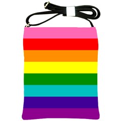 Colorful Stripes Lgbt Rainbow Flag Shoulder Sling Bags by yoursparklingshop