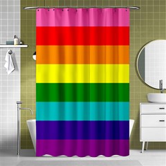 Colorful Stripes Lgbt Rainbow Flag Shower Curtain 48  X 72  (small) 