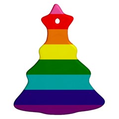 Colorful Stripes Lgbt Rainbow Flag Ornament (christmas Tree)