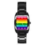 Colorful Stripes Lgbt Rainbow Flag Stainless Steel Barrel Watch Front