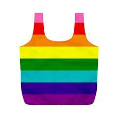 Colorful Stripes Lgbt Rainbow Flag Full Print Recycle Bags (m) 