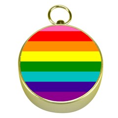 Colorful Stripes Lgbt Rainbow Flag Gold Compasses by yoursparklingshop