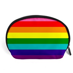 Colorful Stripes Lgbt Rainbow Flag Accessory Pouches (large) 