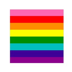 Colorful Stripes Lgbt Rainbow Flag Small Satin Scarf (square)