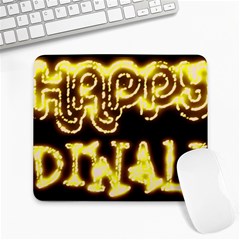 Happy Diwali Yellow Black Typography Large Mousepads