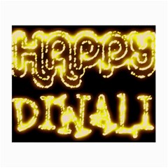 Happy Diwali Yellow Black Typography Small Glasses Cloth