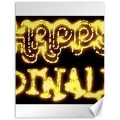 Happy Diwali Yellow Black Typography Canvas 18  X 24  