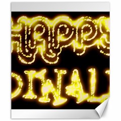 Happy Diwali Yellow Black Typography Canvas 20  X 24  