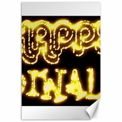 Happy Diwali Yellow Black Typography Canvas 24  X 36 