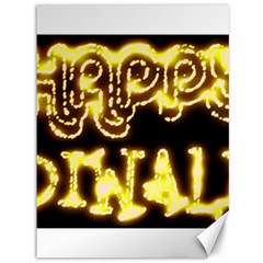 Happy Diwali Yellow Black Typography Canvas 36  X 48  