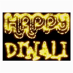 Happy Diwali Yellow Black Typography Large Glasses Cloth by yoursparklingshop